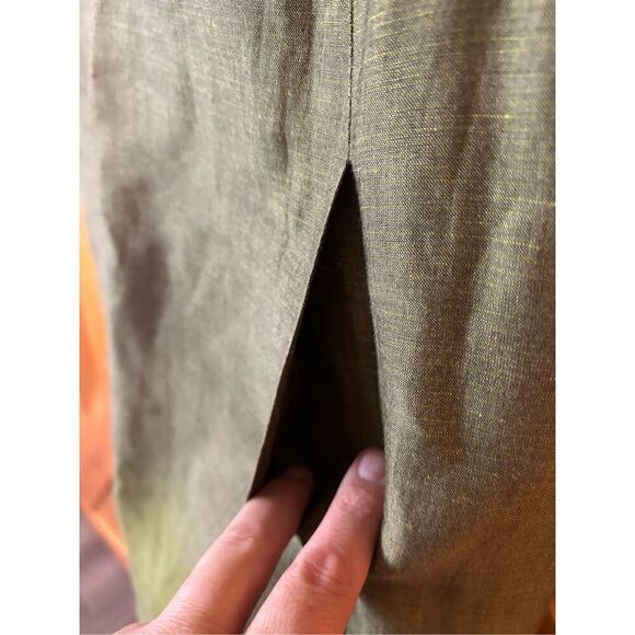 Vince Ombre Sheath Dress Linen Sleeveless Pocket Lined Green Classic 6 (4629) - Picture 3 of 7